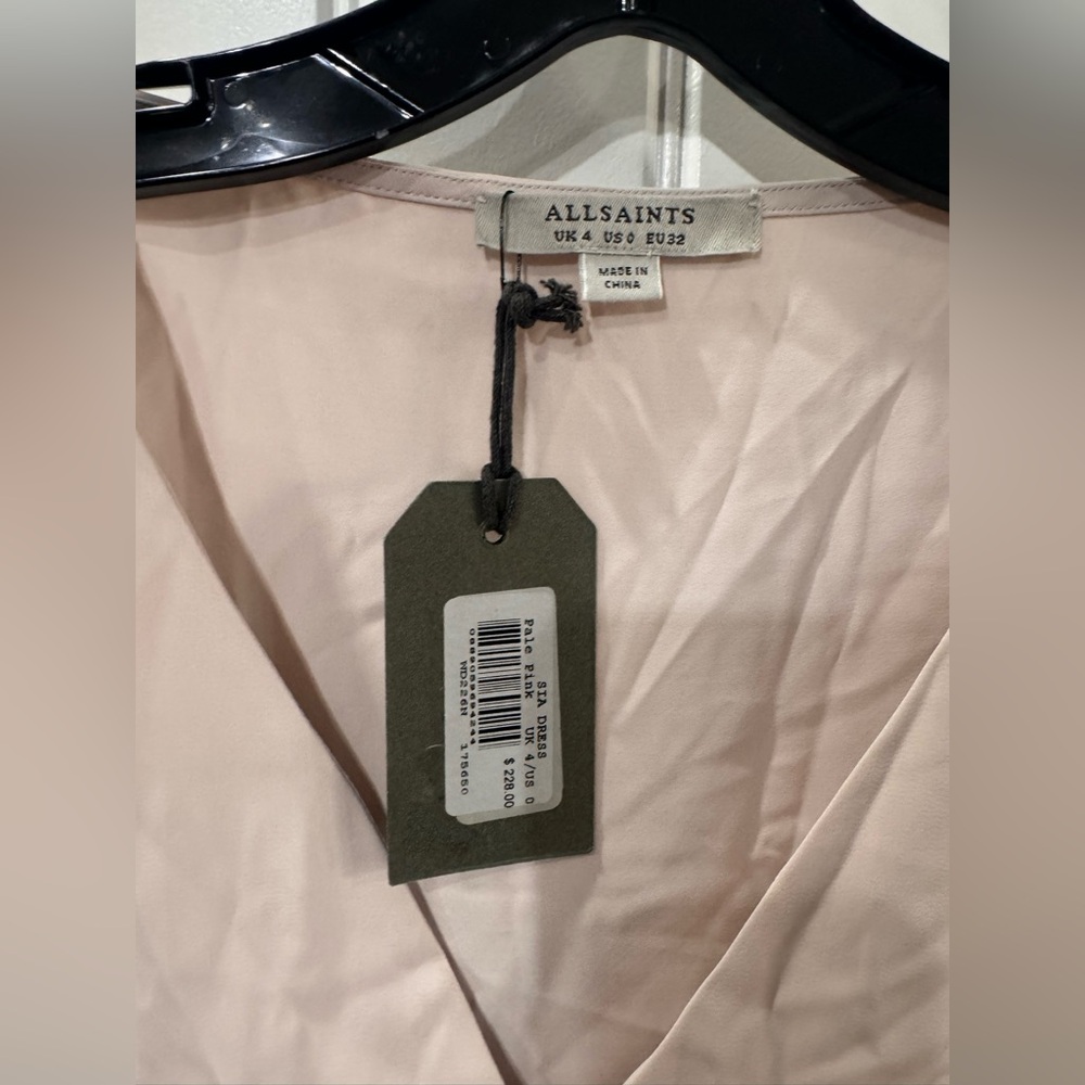 ALLSAINTS Sia Dress in Pale Pink - Picture 9 of 11